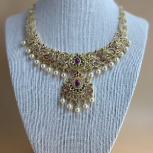 Rajasi Peacock Necklace Set - Image 1