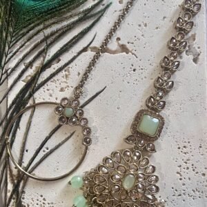 Mint Bridal Necklace Set - Image 4