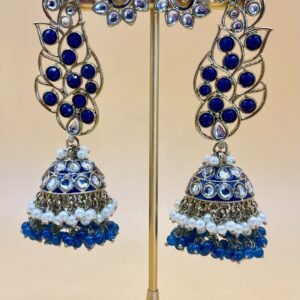 Mayura Blue Jhumka Earrings - Image 1