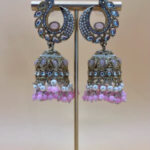 Aria Blush Jhumka Earrings - Image 1