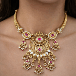 Rashmika Antique Choker Necklace - Image 1
